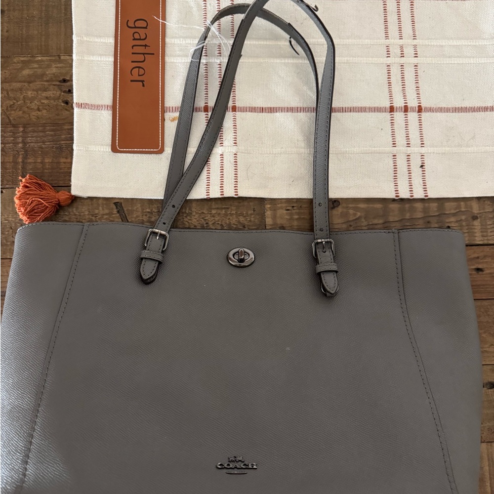 Coach Charcoal Leather Tote